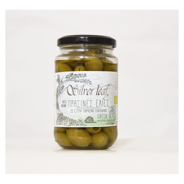 Olives vertes bio dénoyautées à l'huile d'olive